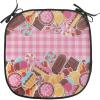 Ambesonne Valentine Chair Seating Cushion Set of 4, Different Types of Heart Shapes Romance Love Theme Watercolor Striped Art, Anti-Slip Seat Padding for Kitchen & Patio, 16″x16″, Pink Black White(Brown Pale Pink)