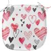 Ambesonne Valentine Chair Seating Cushion Set of 4, Different Types of Heart Shapes Romance Love Theme Watercolor Striped Art, Anti-Slip Seat Padding for Kitchen & Patio, 16″x16″, Pink Black White(Pink Black White)