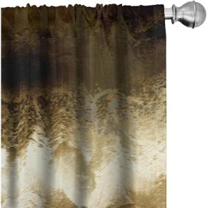 Ambesonne Ethnic Curtains, Watercolor Folk Floral Ornament Tie Dye Look on Creamy Neutral Backdrop, Window Treatments 2 Panel Set for Living Room Bedroom, Pair of – 28″ x 63″, Jade Green Plum Mustard(Caramel Dark Cocoa Ivory)