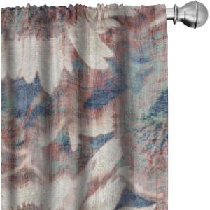 Ambesonne Ethnic Curtains, Watercolor Folk Floral Ornament Tie Dye Look on Creamy Neutral Backdrop, Window Treatments 2 Panel Set for Living Room Bedroom, Pair of – 28″ x 63″, Jade Green Plum Mustard(Slate Blue Pale Rust)