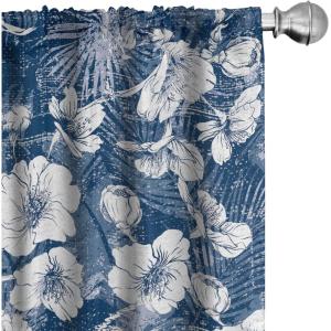 Ambesonne Ethnic Curtains, Watercolor Folk Floral Ornament Tie Dye Look on Creamy Neutral Backdrop, Window Treatments 2 Panel Set for Living Room Bedroom, Pair of – 28″ x 63″, Jade Green Plum Mustard(Dark Sky Blue and Off White)