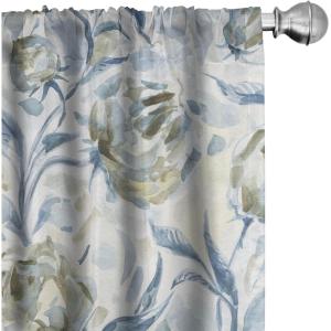 Ambesonne Ethnic Curtains, Watercolor Folk Floral Ornament Tie Dye Look on Creamy Neutral Backdrop, Window Treatments 2 Panel Set for Living Room Bedroom, Pair of – 28″ x 63″, Jade Green Plum Mustard(Blue Grey Peacock Green)
