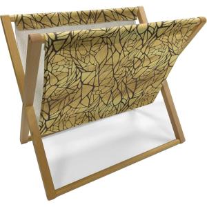 Ambesonne Modern Magazine and Book Holder, Vertical Black and White Brushstroke Stripes Background Valentines Themed Hearts, Floor Rack Decor for Interior of Home & Office, 22″ x 19″, Pale Coffee(Pale Earth Yellow Brown)
