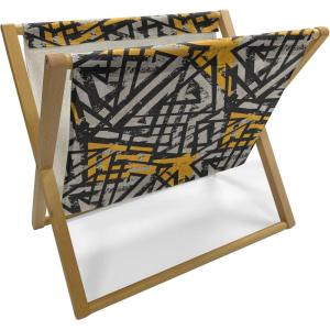 Ambesonne Modern Magazine and Book Holder, Vertical Black and White Brushstroke Stripes Background Valentines Themed Hearts, Floor Rack Decor for Interior of Home & Office, 22″ x 19″, Pale Coffee(Pale Orange Dust and Black)