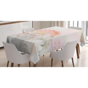 Ambesonne Valentine Tablecloth, Heart Shaped Lollipops Candies with Spirals Romantic Love Theme Pattern, Dining Room Kitchen Rectangular Table Cover, 52″ X 70″, Pink Purple(White Pink)