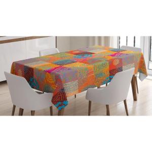 Ambesonne Valentine Tablecloth, Heart Shaped Lollipops Candies with Spirals Romantic Love Theme Pattern, Dining Room Kitchen Rectangular Table Cover, 52″ X 70″, Pink Purple(Purple Orange)