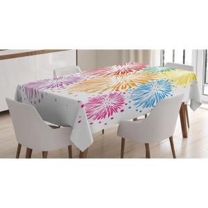 Ambesonne Valentine Tablecloth, Heart Shaped Lollipops Candies with Spirals Romantic Love Theme Pattern, Dining Room Kitchen Rectangular Table Cover, 52″ X 70″, Pink Purple(Vermilion Orange)