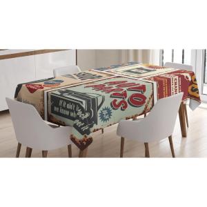 Ambesonne Valentine Tablecloth, Heart Shaped Lollipops Candies with Spirals Romantic Love Theme Pattern, Dining Room Kitchen Rectangular Table Cover, 52″ X 70″, Pink Purple(Burgundy)