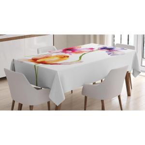 Ambesonne Valentine Tablecloth, Heart Shaped Lollipops Candies with Spirals Romantic Love Theme Pattern, Dining Room Kitchen Rectangular Table Cover, 52″ X 70″, Pink Purple(Marigold Purple)