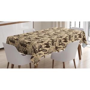 Ambesonne Valentine Tablecloth, Heart Shaped Lollipops Candies with Spirals Romantic Love Theme Pattern, Dining Room Kitchen Rectangular Table Cover, 52″ X 70″, Pink Purple(Brown)