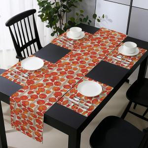Ambesonne Xo Table Runner, Hugs and Kisses Pattern Love You Affection Expression Sign Print, Dining Room Kitchen Rectangular Runner, 16″ X 90″, White Charcoal(Orange and Ivory)