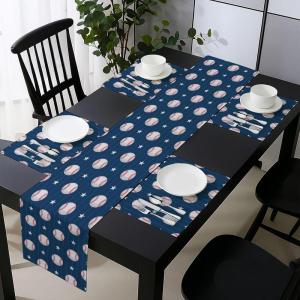 Ambesonne Xo Table Runner, Hugs and Kisses Pattern Love You Affection Expression Sign Print, Dining Room Kitchen Rectangular Runner, 16″ X 90″, White Charcoal(Night Blue Red White)
