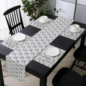 Ambesonne Xo Table Runner, Hugs and Kisses Pattern Love You Affection Expression Sign Print, Dining Room Kitchen Rectangular Runner, 16″ X 90″, White Charcoal(White Charcoal)