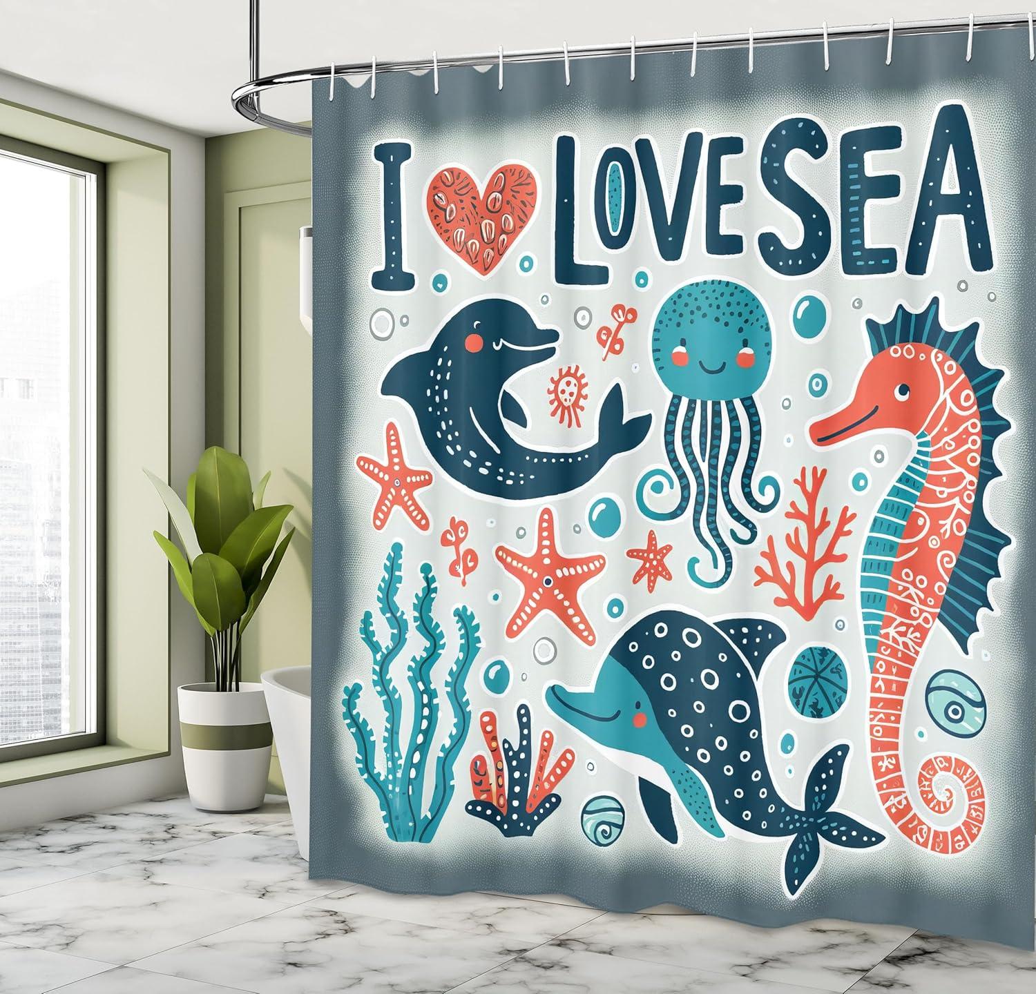 imageAmbesonne Cartoon Stall Shower Curtain Happy Rubber Duck and Bubbles Pattern Theme Art Fabric Bathroom Decor Set with Hooks 36 W x 72 L Yellow AquaBlue Coral Coconut