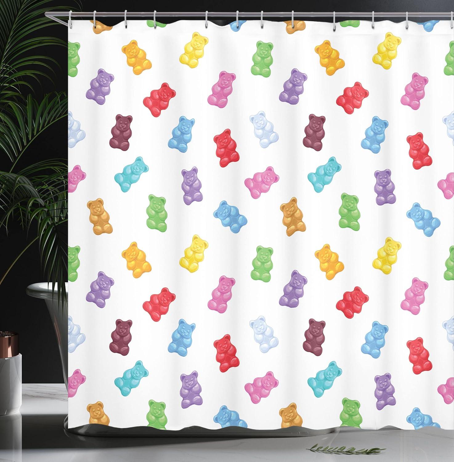 imageAmbesonne Cartoon Stall Shower Curtain Happy Rubber Duck and Bubbles Pattern Theme Art Fabric Bathroom Decor Set with Hooks 36 W x 72 L Yellow AquaPastel Yellow