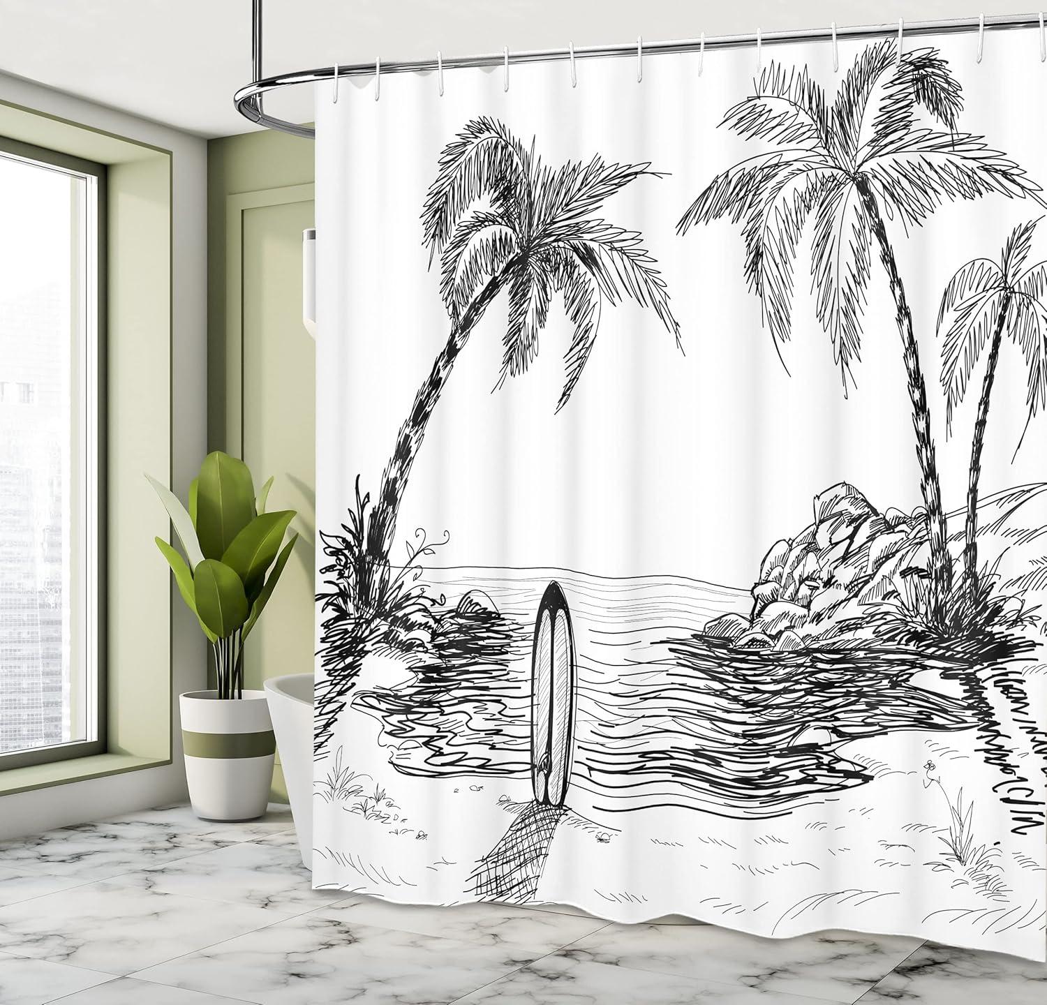 imageAmbesonne Cartoon Stall Shower Curtain Happy Rubber Duck and Bubbles Pattern Theme Art Fabric Bathroom Decor Set with Hooks 36 W x 72 L Yellow AquaWhite and Black