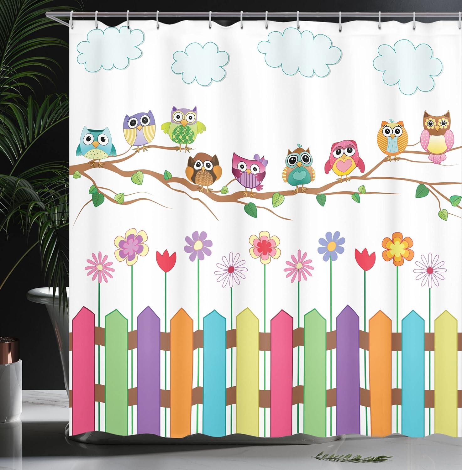 imageAmbesonne Halloween Shower Curtain Spiders Hanging from Their Traps Horror Inspired Design Grayscale Cartoon Cloth Fabric Bathroom Decor Set with Hooks 69 W x 70 L Charcoal Grey WhiteMulticolor White Brown