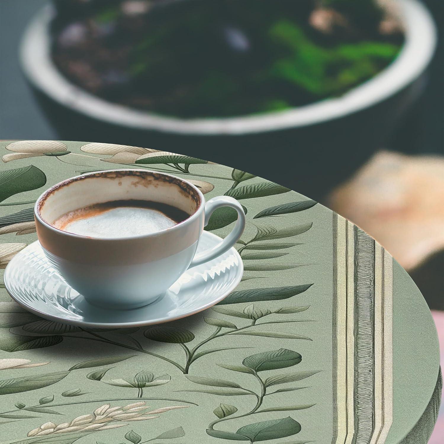 imageAmbesonne Ice Cream Fitted Round Tablecloth Delicate Pattern of Colorful Design Dots and Hearts on Plain Back Cartoon All Around Elastic Fabric Table Cover 40 44 Diameter Pink Blue ApricotPale Khaki Pale Green