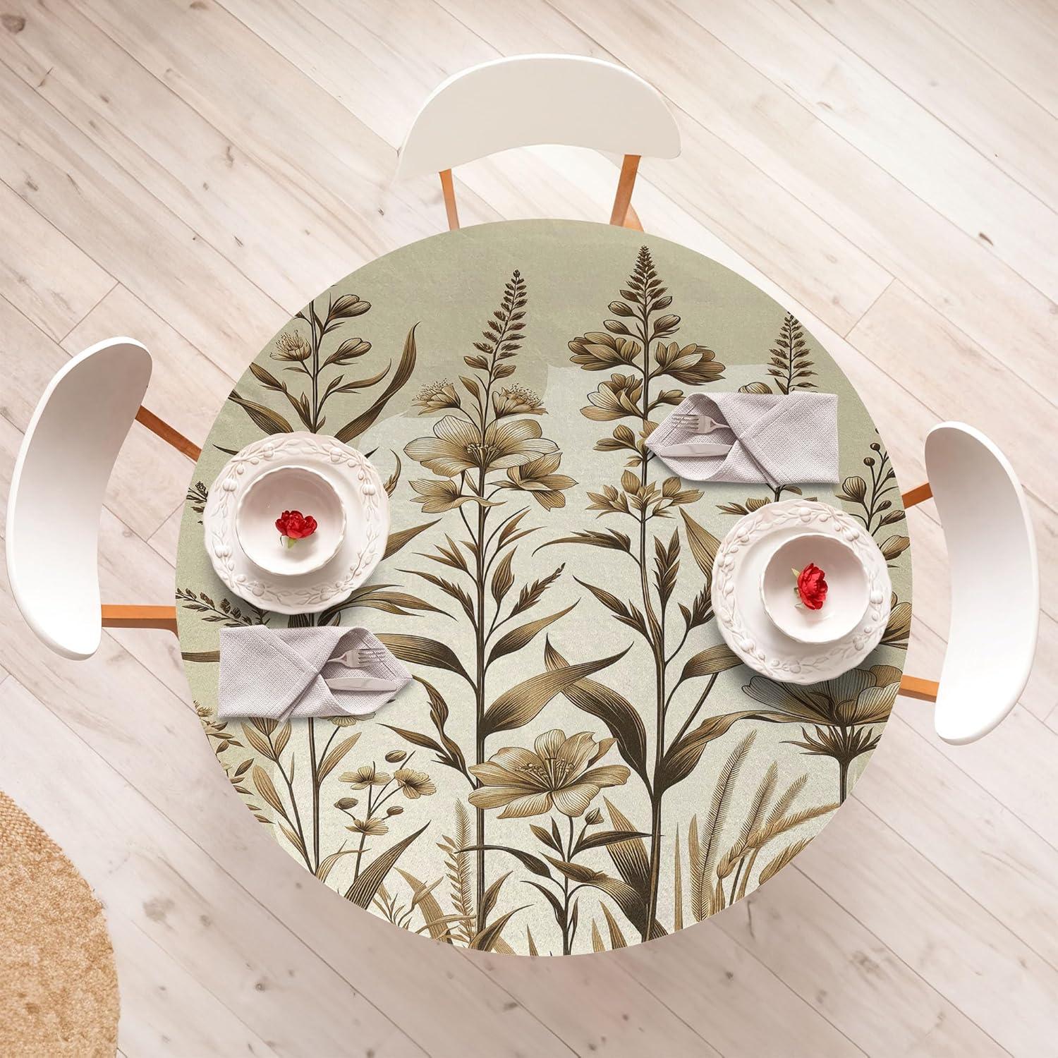 imageAmbesonne Ice Cream Fitted Round Tablecloth Delicate Pattern of Colorful Design Dots and Hearts on Plain Back Cartoon All Around Elastic Fabric Table Cover 40 44 Diameter Pink Blue ApricotTan Brown Cocoa
