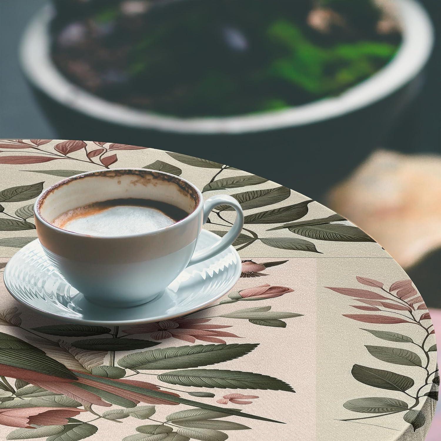 imageAmbesonne Ice Cream Fitted Round Tablecloth Delicate Pattern of Colorful Design Dots and Hearts on Plain Back Cartoon All Around Elastic Fabric Table Cover 40 44 Diameter Pink Blue ApricotLaurel Green Rose Beige