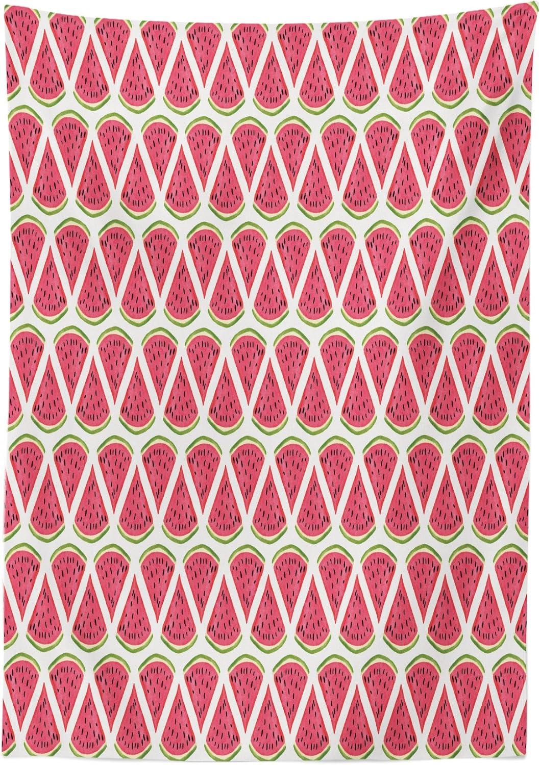 imageAmbesonne Love Tablecloth Pattern of Hearts and Romantic Wedding Theme Celebration Valentines Rectangular Table Cover for Dining Room Kitchen Decor 60 X 84 Pink WhiteGreen White