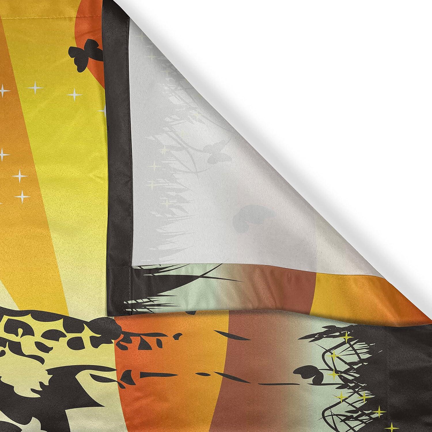 imageAmbesonne Red Kitchen Curtains Cartoon Style Motorcycle Bike Illustration on The White Background Design Print Window Drapes 2 Panel Set for Kitchen Cafe Decor 55 X 39 Black RubyOrange Yellow
