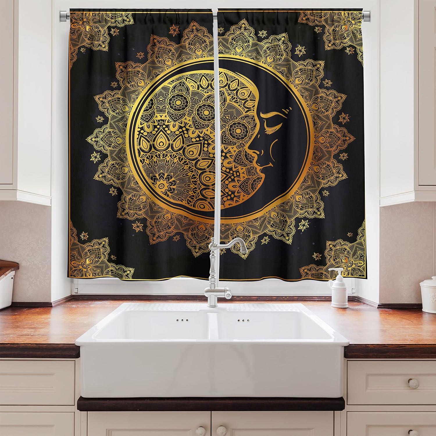 imageAmbesonne Red Kitchen Curtains Cartoon Style Motorcycle Bike Illustration on The White Background Design Print Window Drapes 2 Panel Set for Kitchen Cafe Decor 55 X 39 Black RubyGrey Charcoal