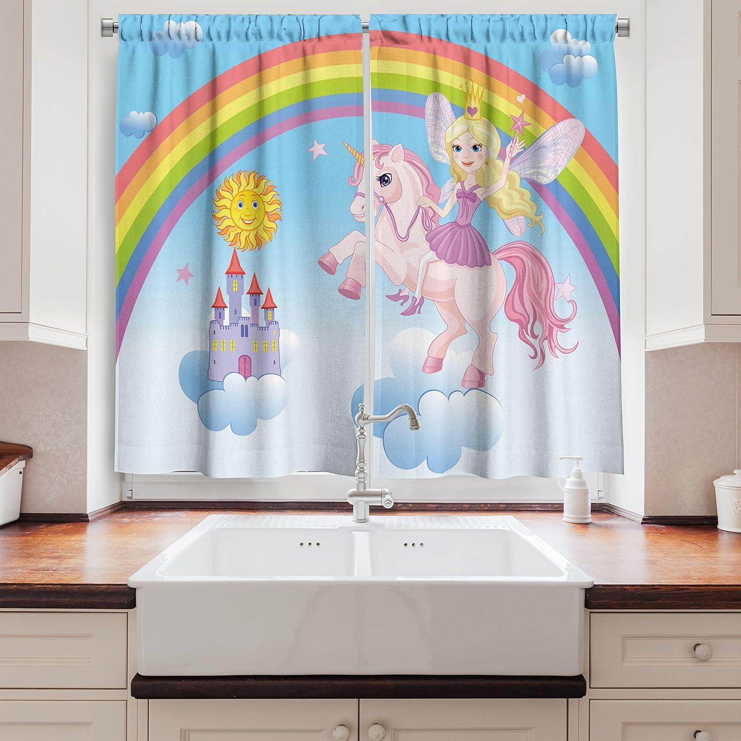 imageAmbesonne Red Kitchen Curtains Cartoon Style Motorcycle Bike Illustration on The White Background Design Print Window Drapes 2 Panel Set for Kitchen Cafe Decor 55 X 39 Black RubyPale Blue