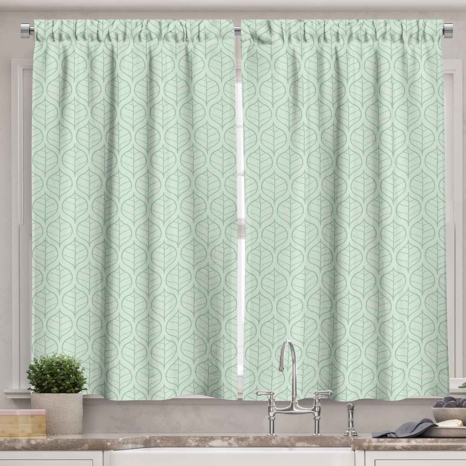 imageAmbesonne Red Kitchen Curtains Cartoon Style Motorcycle Bike Illustration on The White Background Design Print Window Drapes 2 Panel Set for Kitchen Cafe Decor 55 X 39 Black RubyGreen