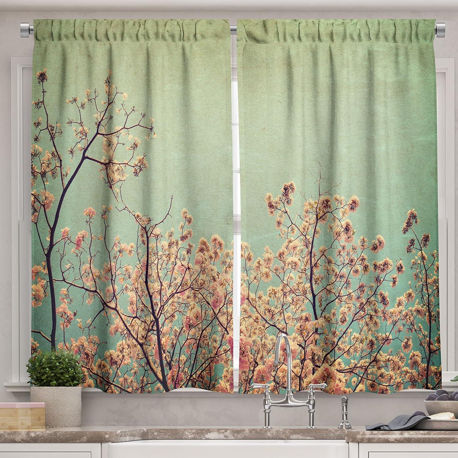 imageAmbesonne Red Kitchen Curtains Cartoon Style Motorcycle Bike Illustration on The White Background Design Print Window Drapes 2 Panel Set for Kitchen Cafe Decor 55 X 39 Black RubyGreen Taupe