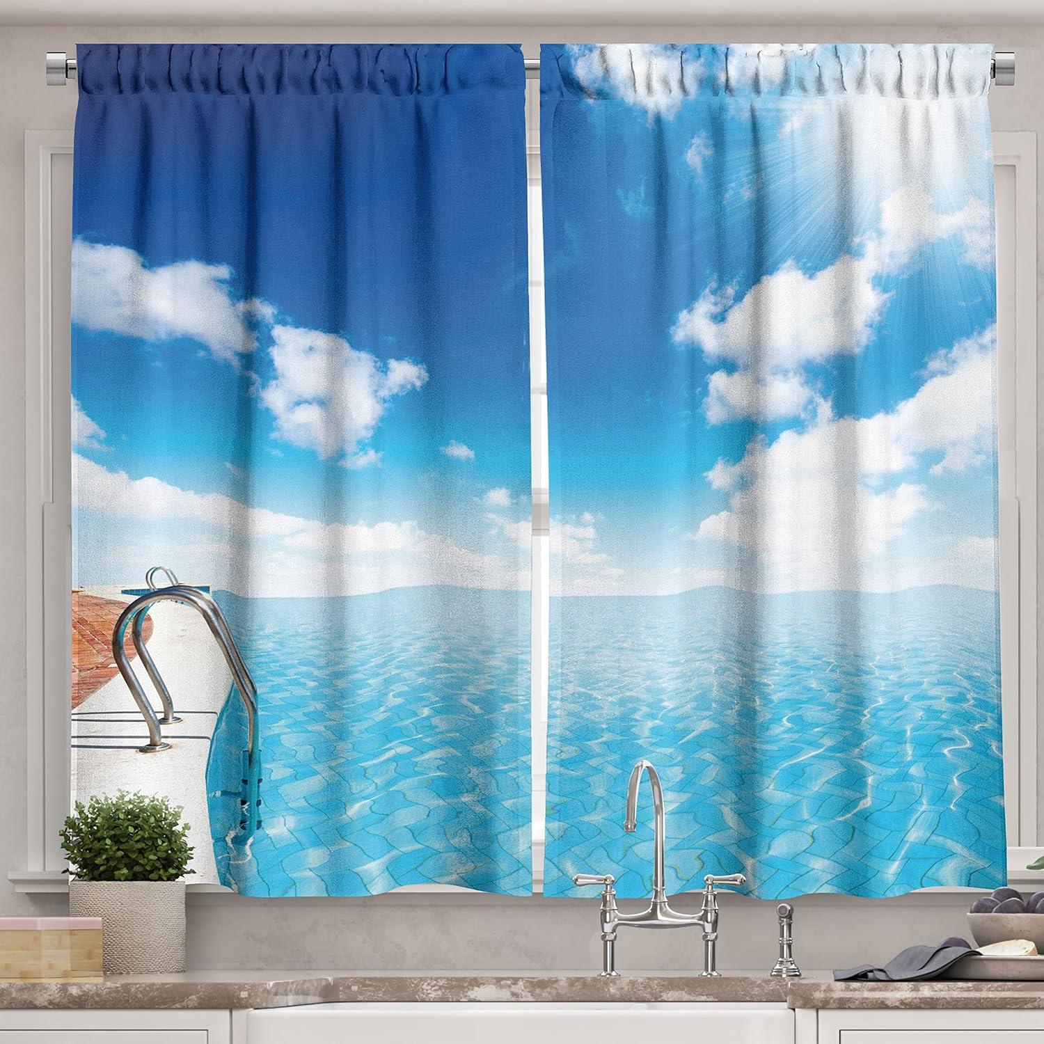imageAmbesonne Red Kitchen Curtains Cartoon Style Motorcycle Bike Illustration on The White Background Design Print Window Drapes 2 Panel Set for Kitchen Cafe Decor 55 X 39 Black RubyWhite Turquoise
