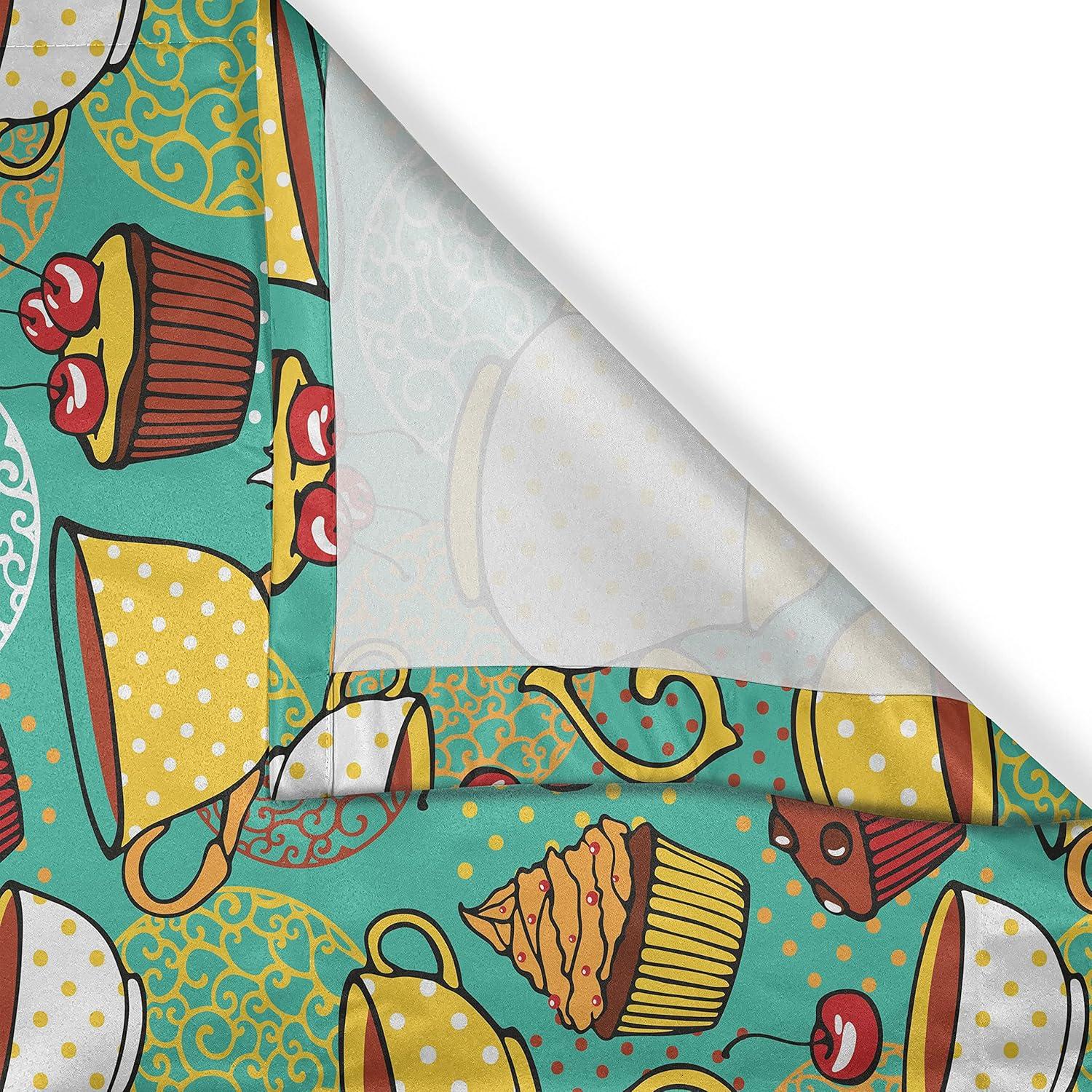 imageAmbesonne Red Kitchen Curtains Cartoon Style Motorcycle Bike Illustration on The White Background Design Print Window Drapes 2 Panel Set for Kitchen Cafe Decor 55 X 39 Black RubySeafoam Yellow