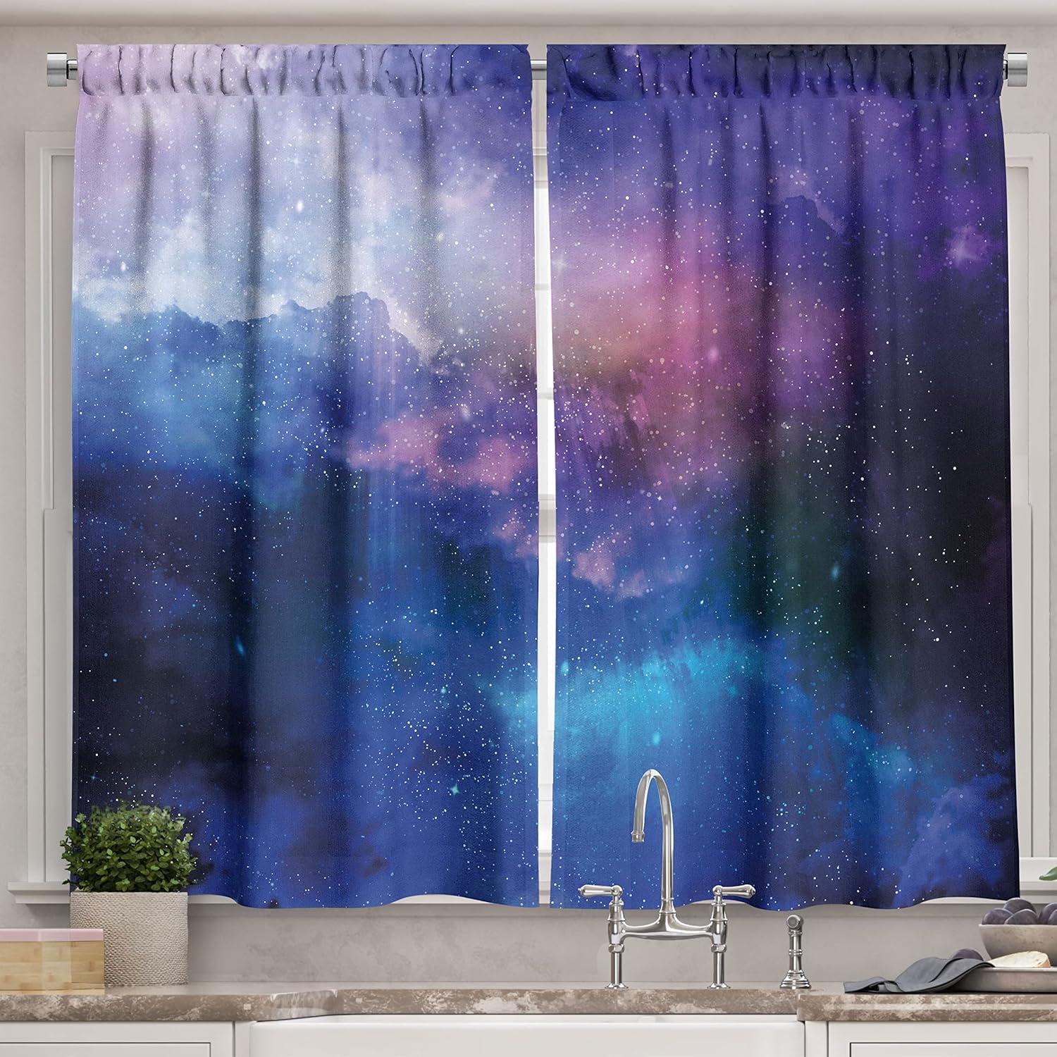 imageAmbesonne Red Kitchen Curtains Cartoon Style Motorcycle Bike Illustration on The White Background Design Print Window Drapes 2 Panel Set for Kitchen Cafe Decor 55 X 39 Black RubyNavy Purple