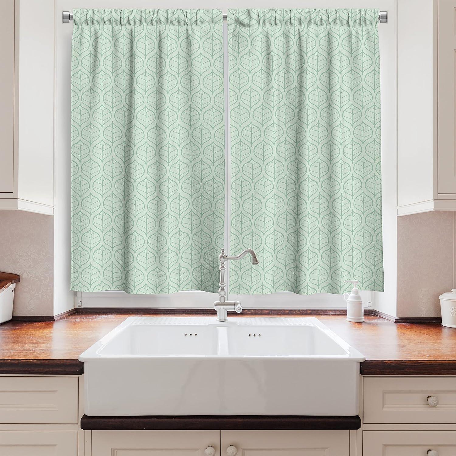 imageAmbesonne Red Kitchen Curtains Cartoon Style Motorcycle Bike Illustration on The White Background Design Print Window Drapes 2 Panel Set for Kitchen Cafe Decor 55 X 39 Black RubyGreen
