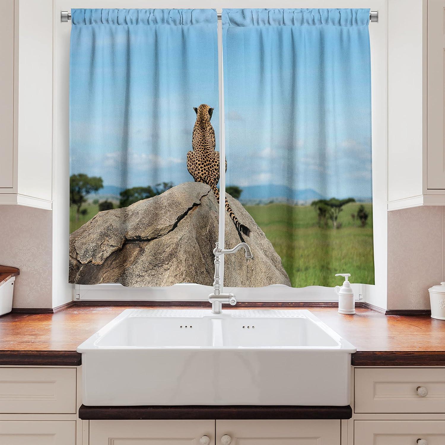 imageAmbesonne Red Kitchen Curtains Cartoon Style Motorcycle Bike Illustration on The White Background Design Print Window Drapes 2 Panel Set for Kitchen Cafe Decor 55 X 39 Black RubyGreen Grey