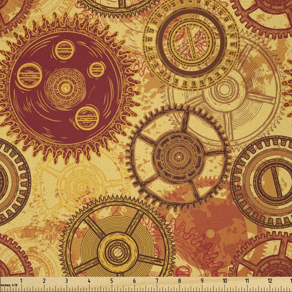 imageAmbesonne Boxer Dog Fabric by The Yard Cartoon Purebred Dogs Paw Prints and Bones Microfiber Fabric for Arts and Crafts Textiles amp Decor 1 Yard Brown CaramelBurgundy Yellow