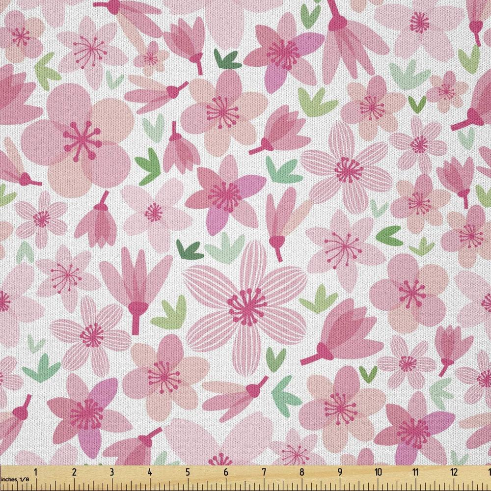 imageAmbesonne Boxer Dog Fabric by The Yard Cartoon Purebred Dogs Paw Prints and Bones Microfiber Fabric for Arts and Crafts Textiles amp Decor 1 Yard Brown CaramelGreen Pink
