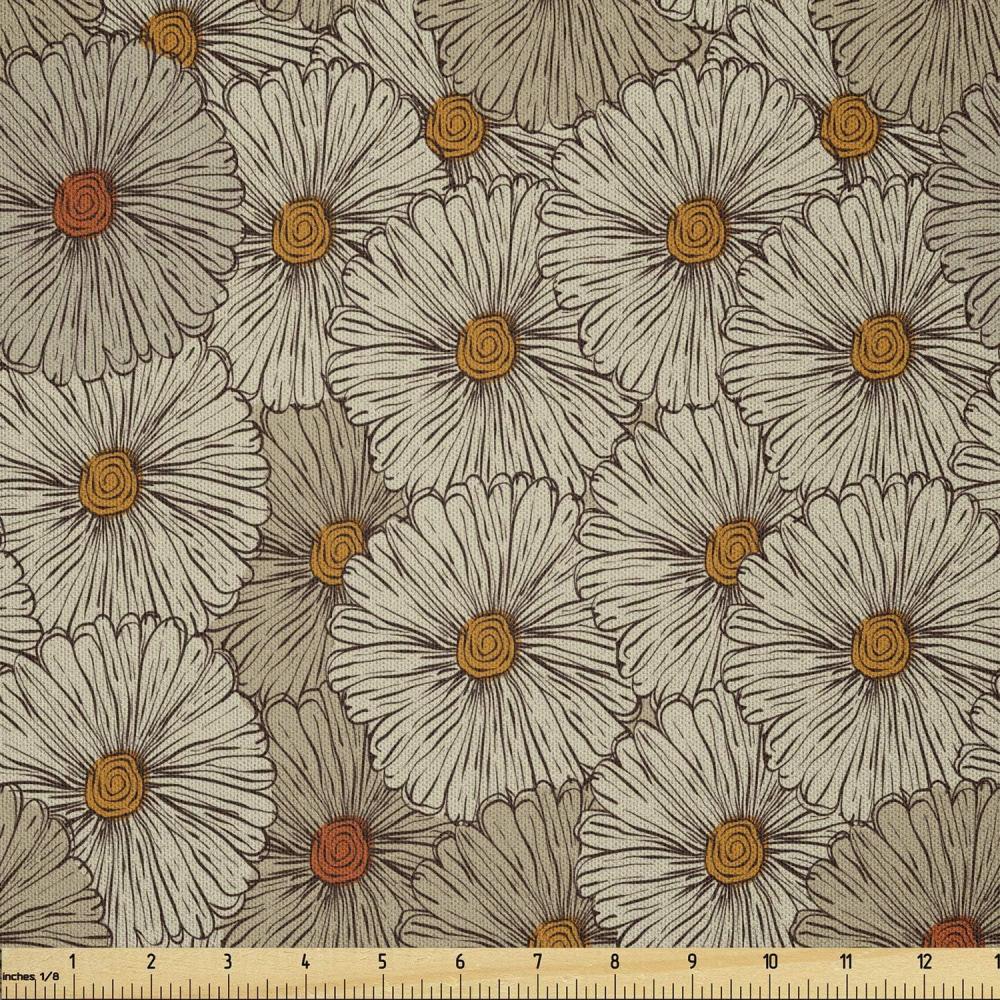 imageAmbesonne Boxer Dog Fabric by The Yard Cartoon Purebred Dogs Paw Prints and Bones Microfiber Fabric for Arts and Crafts Textiles amp Decor 1 Yard Brown CaramelOrange Marigold