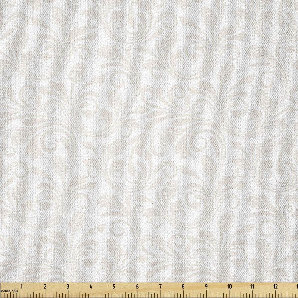 imageAmbesonne Boxer Dog Fabric by The Yard Cartoon Purebred Dogs Paw Prints and Bones Microfiber Fabric for Arts and Crafts Textiles amp Decor 1 Yard Brown CaramelBeige White