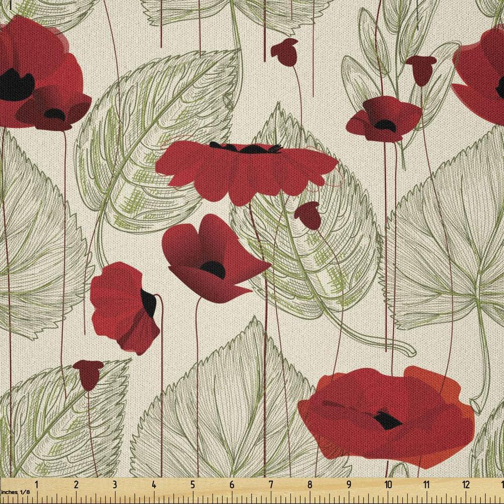 imageAmbesonne Boxer Dog Fabric by The Yard Cartoon Purebred Dogs Paw Prints and Bones Microfiber Fabric for Arts and Crafts Textiles amp Decor 1 Yard Brown CaramelFern Green