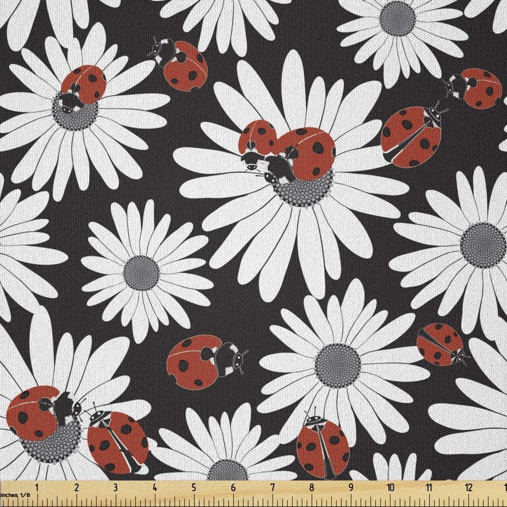 imageAmbesonne Boxer Dog Fabric by The Yard Cartoon Purebred Dogs Paw Prints and Bones Microfiber Fabric for Arts and Crafts Textiles amp Decor 1 Yard Brown CaramelCoral Black