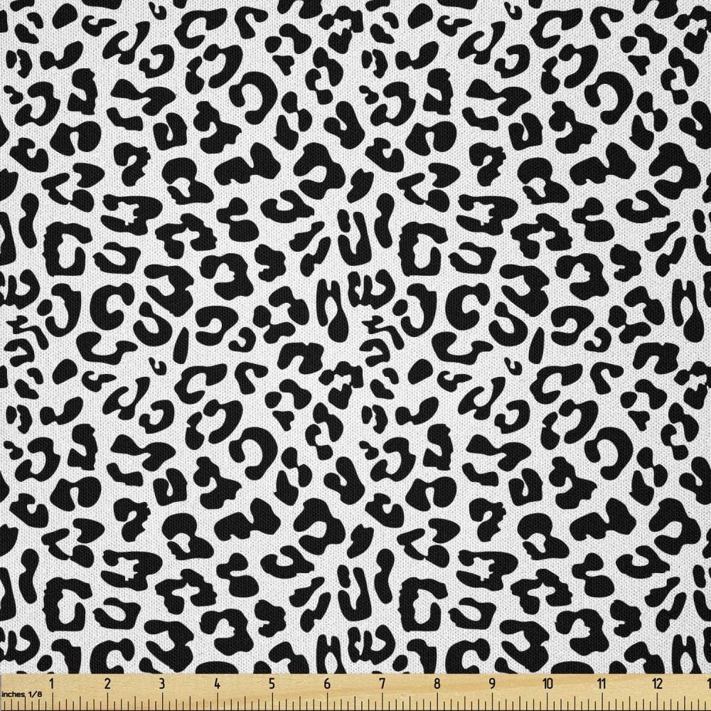 imageAmbesonne Boxer Dog Fabric by The Yard Cartoon Purebred Dogs Paw Prints and Bones Microfiber Fabric for Arts and Crafts Textiles amp Decor 1 Yard Brown CaramelBlack White