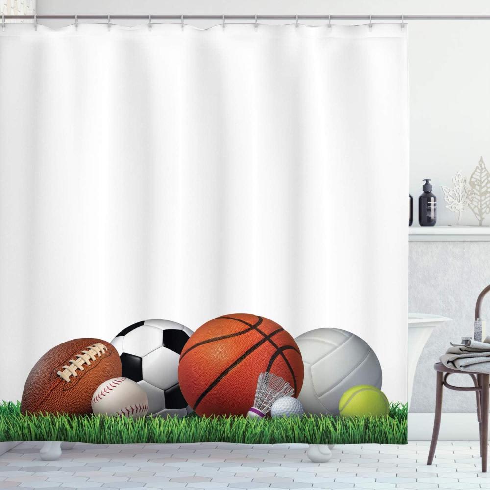 imageAmbesonne Cartoon Shower Curtain Forest Secret Swing Old Tree Curly Half Moon Shaped Lamps Butterflies Print Cloth Fabric Bathroom Decor Set with Hooks 69 W x 75 L Brown KhakiBurnt Sienna