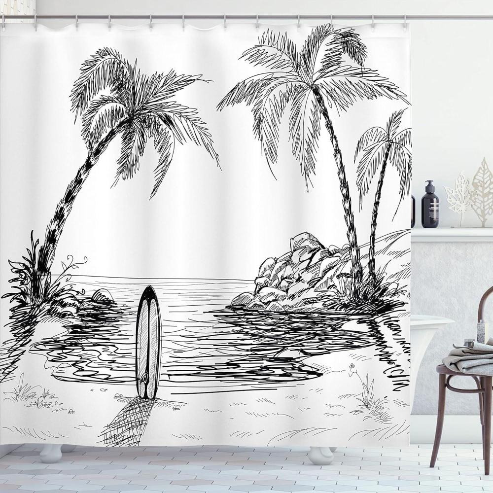 imageAmbesonne Cartoon Stall Shower Curtain Happy Rubber Duck and Bubbles Pattern Theme Art Fabric Bathroom Decor Set with Hooks 36 W x 72 L Yellow AquaWhite and Black