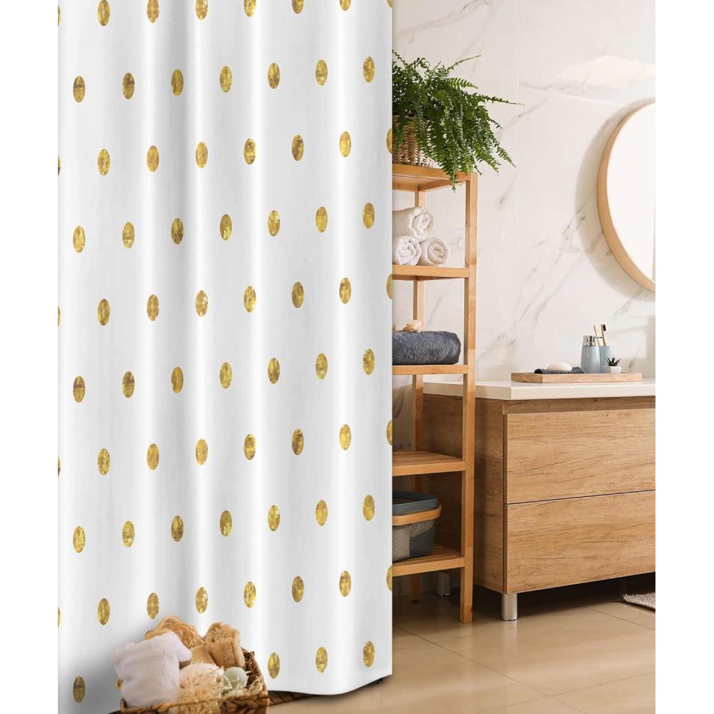 imageAmbesonne Cartoon Stall Shower Curtain Happy Rubber Duck and Bubbles Pattern Theme Art Fabric Bathroom Decor Set with Hooks 36 W x 72 L Yellow AquaYellow White