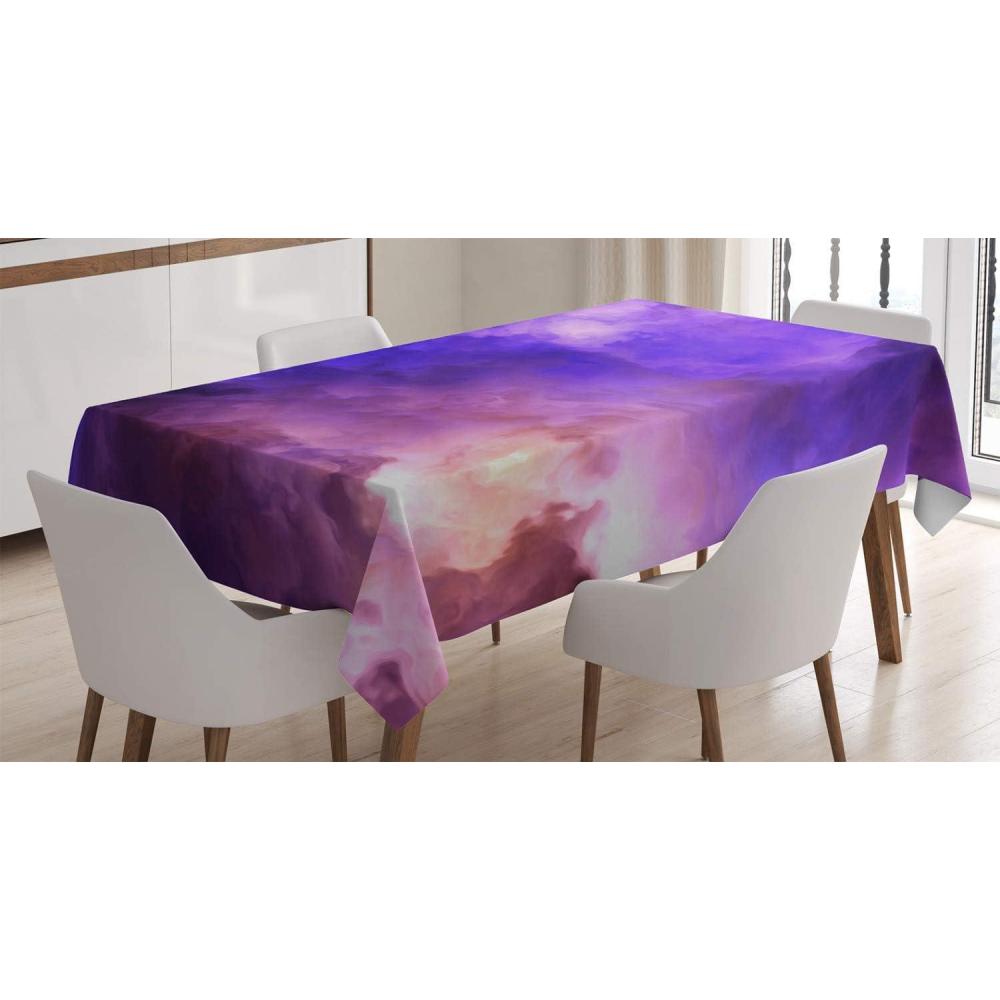 imageAmbesonne Love Tablecloth Pattern of Hearts and Romantic Wedding Theme Celebration Valentines Rectangular Table Cover for Dining Room Kitchen Decor 60 X 84 Pink WhiteViolet
