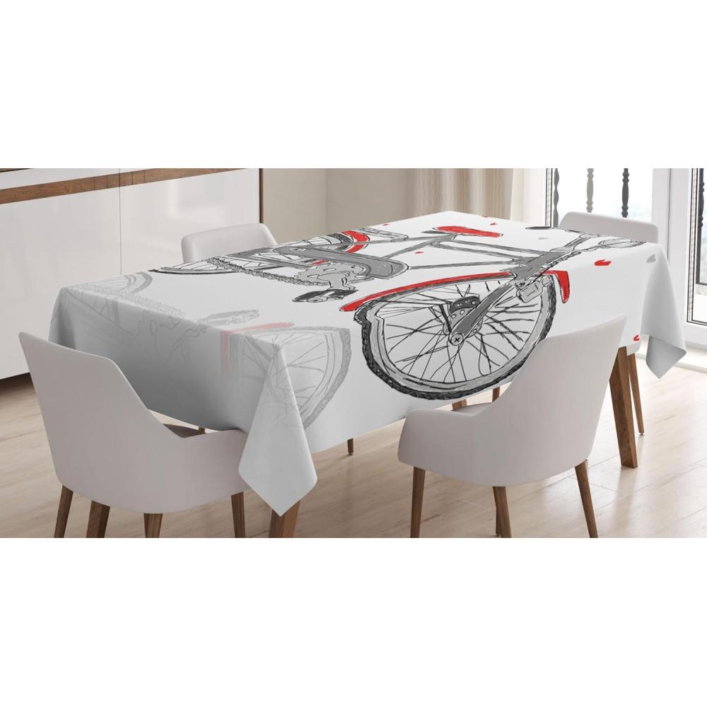 imageAmbesonne Love Tablecloth Pattern of Hearts and Romantic Wedding Theme Celebration Valentines Rectangular Table Cover for Dining Room Kitchen Decor 60 X 84 Pink WhiteGrey Orange