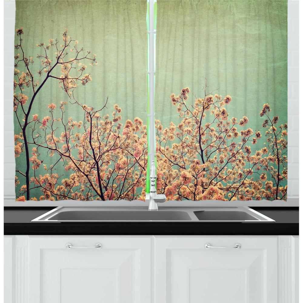 imageAmbesonne Red Kitchen Curtains Cartoon Style Motorcycle Bike Illustration on The White Background Design Print Window Drapes 2 Panel Set for Kitchen Cafe Decor 55 X 39 Black RubyGreen Taupe