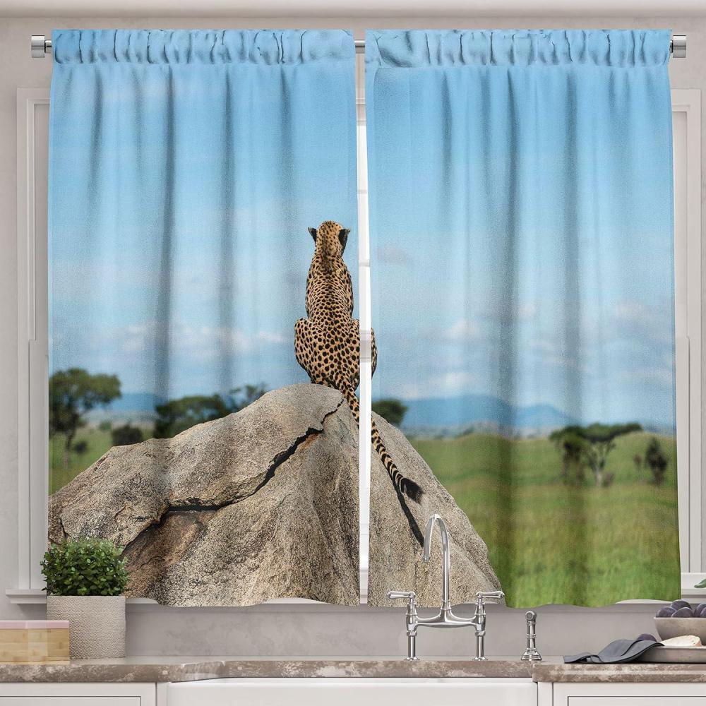 imageAmbesonne Red Kitchen Curtains Cartoon Style Motorcycle Bike Illustration on The White Background Design Print Window Drapes 2 Panel Set for Kitchen Cafe Decor 55 X 39 Black RubyGreen Grey