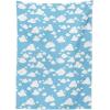 Ambesonne Blue Tablecloth, Clear Summer Sky Pattern with Clouds Dotted Background Cartoon Style Design, Rectangular Table Cover for Dining Room Kitchen Decor, 60″ X 90″, Sky Blue